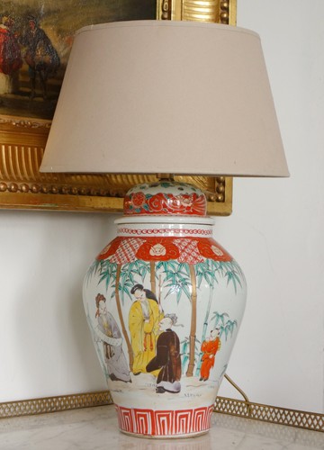 Lampe potiche porcelaine de - -,