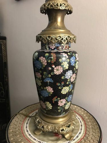 Cloisonne vase lampe monture - cloisonne,