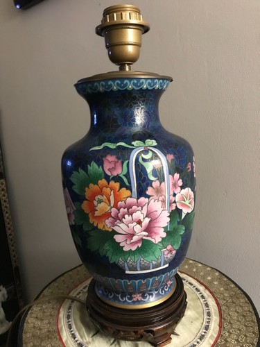 Cloisonne vase pied lampe - cloisonne,