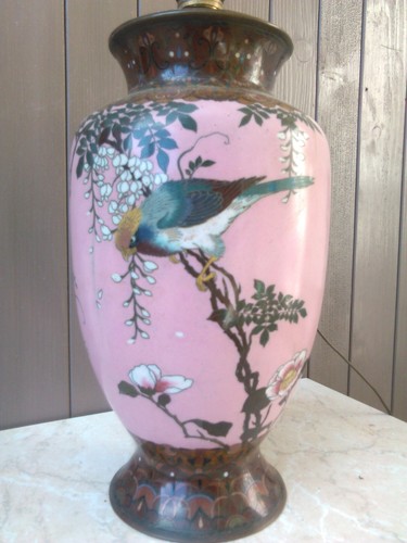 Cloisonné asiatique rose rare