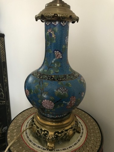 Cloisonne vase pied lampe - vase,